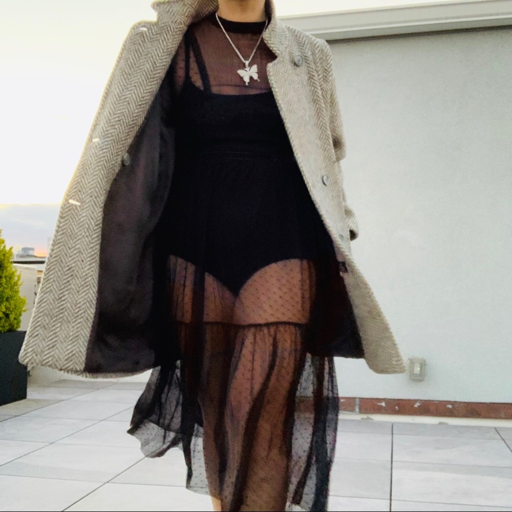 Who What Wear Boho Sheer Full Lace Mesh Long Dress - Picture 7 of 16